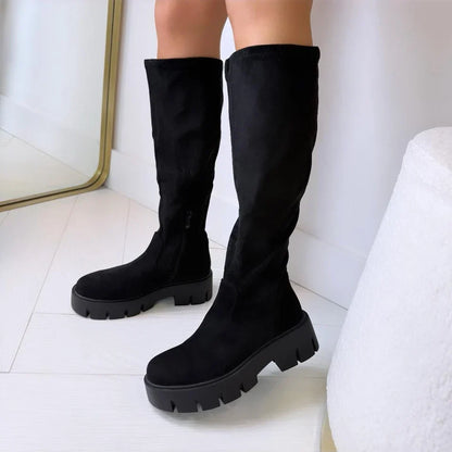 Mila Chunky Knee-High Stretch Boots