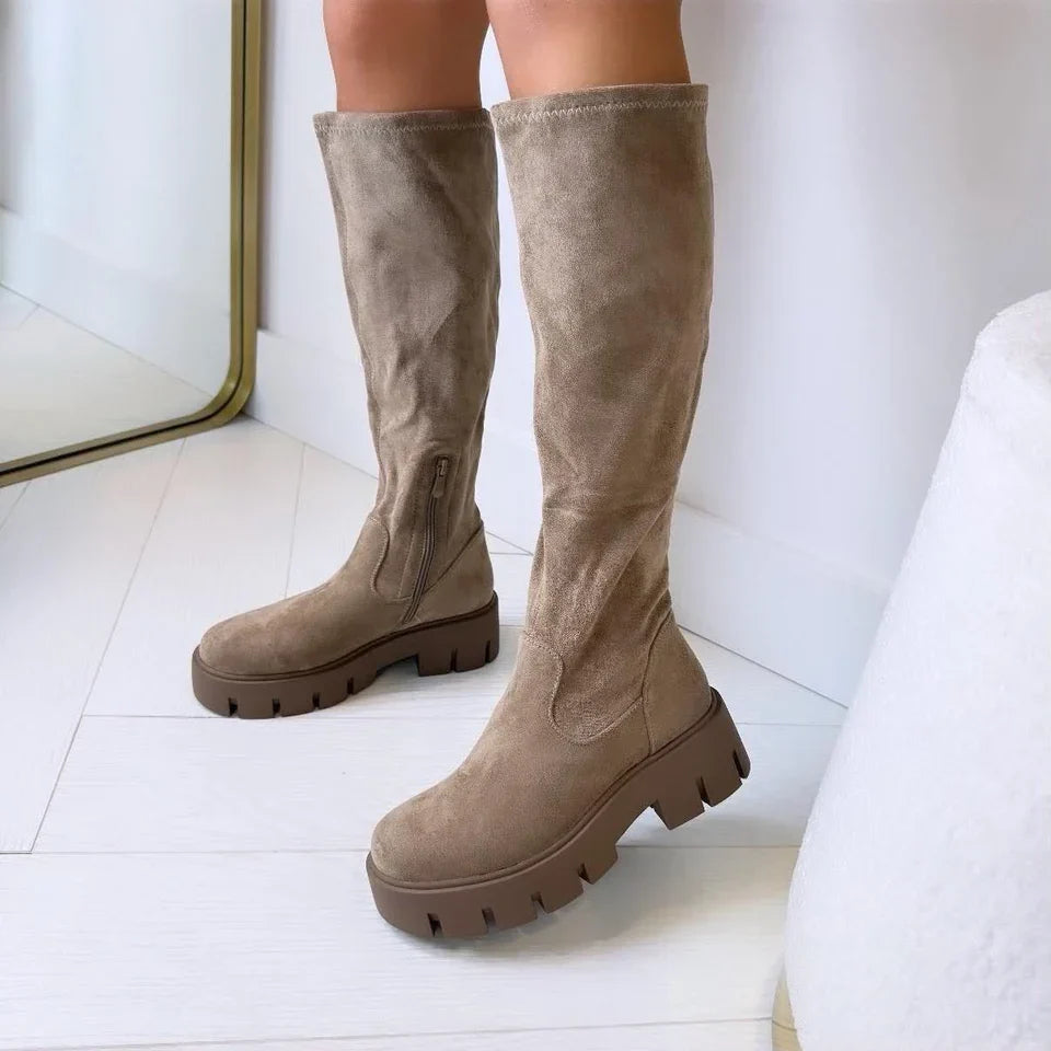 Mila Chunky Knee-High Stretch Boots