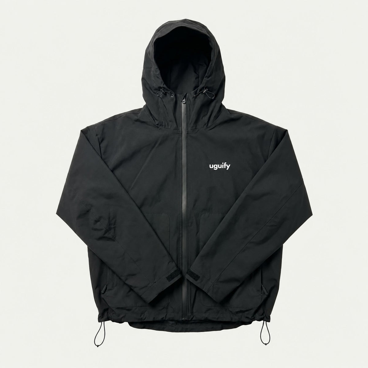 Lexi Cheetah Water-Reactive Rain Jacket – Black