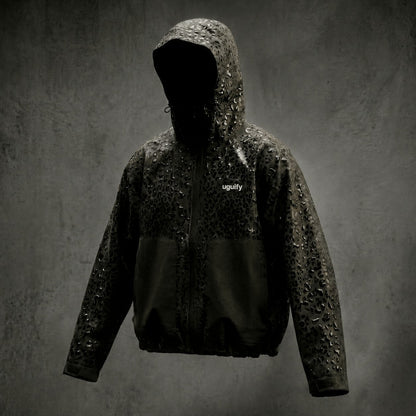 Lexi Cheetah Water-Reactive Rain Jacket – Black