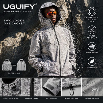 Lexi Cheetah Water-Reactive Rain Jacket – Grey