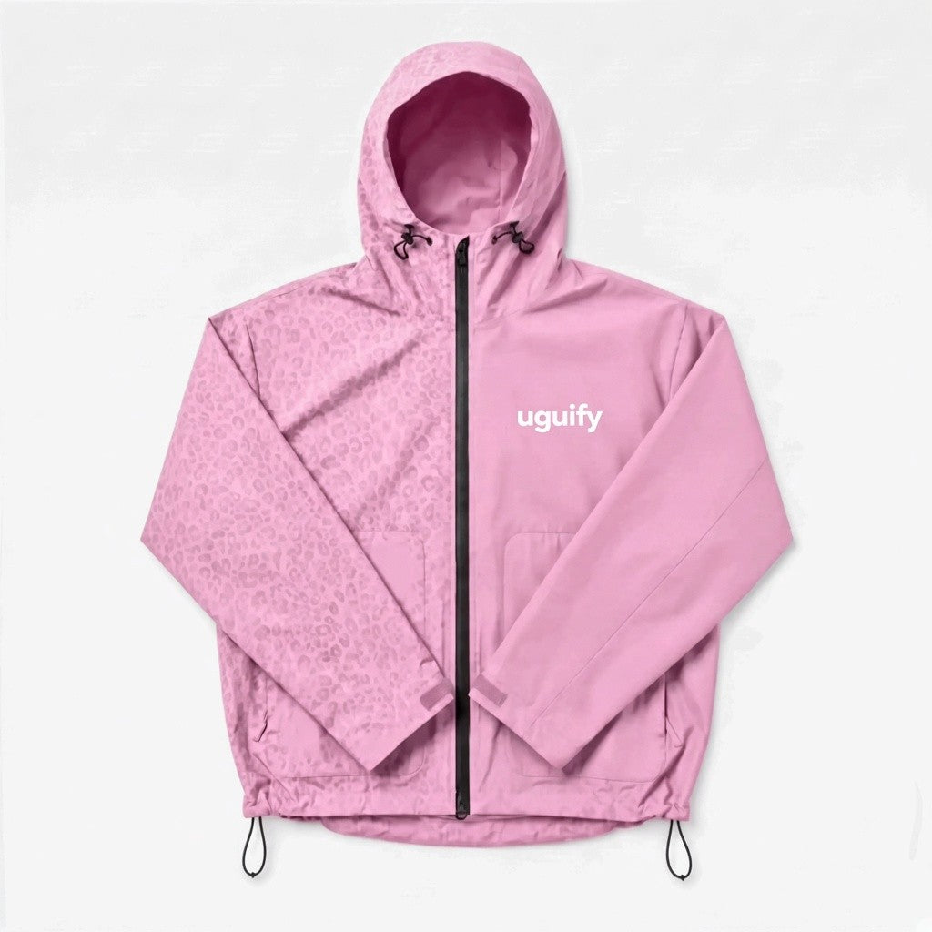 Lexi Cheetah Water-Reactive Rain Jacket – Pink