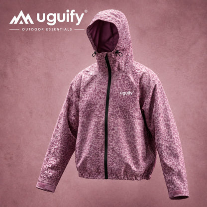 Lexi Cheetah Water-Reactive Rain Jacket – Pink