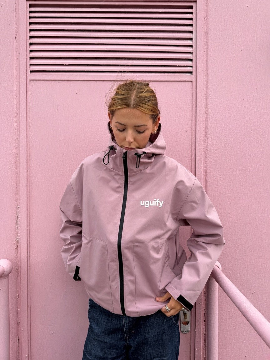 Lexi Cheetah Water-Reactive Rain Jacket – Pink