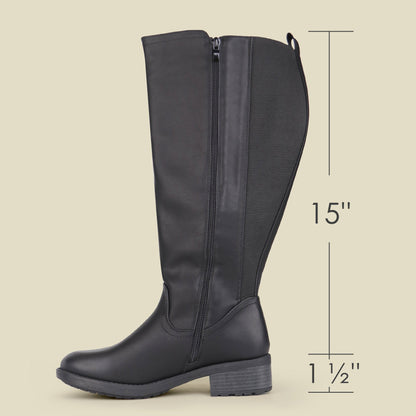 Women's Extra Wide Calf Riding Boots in black – view 4