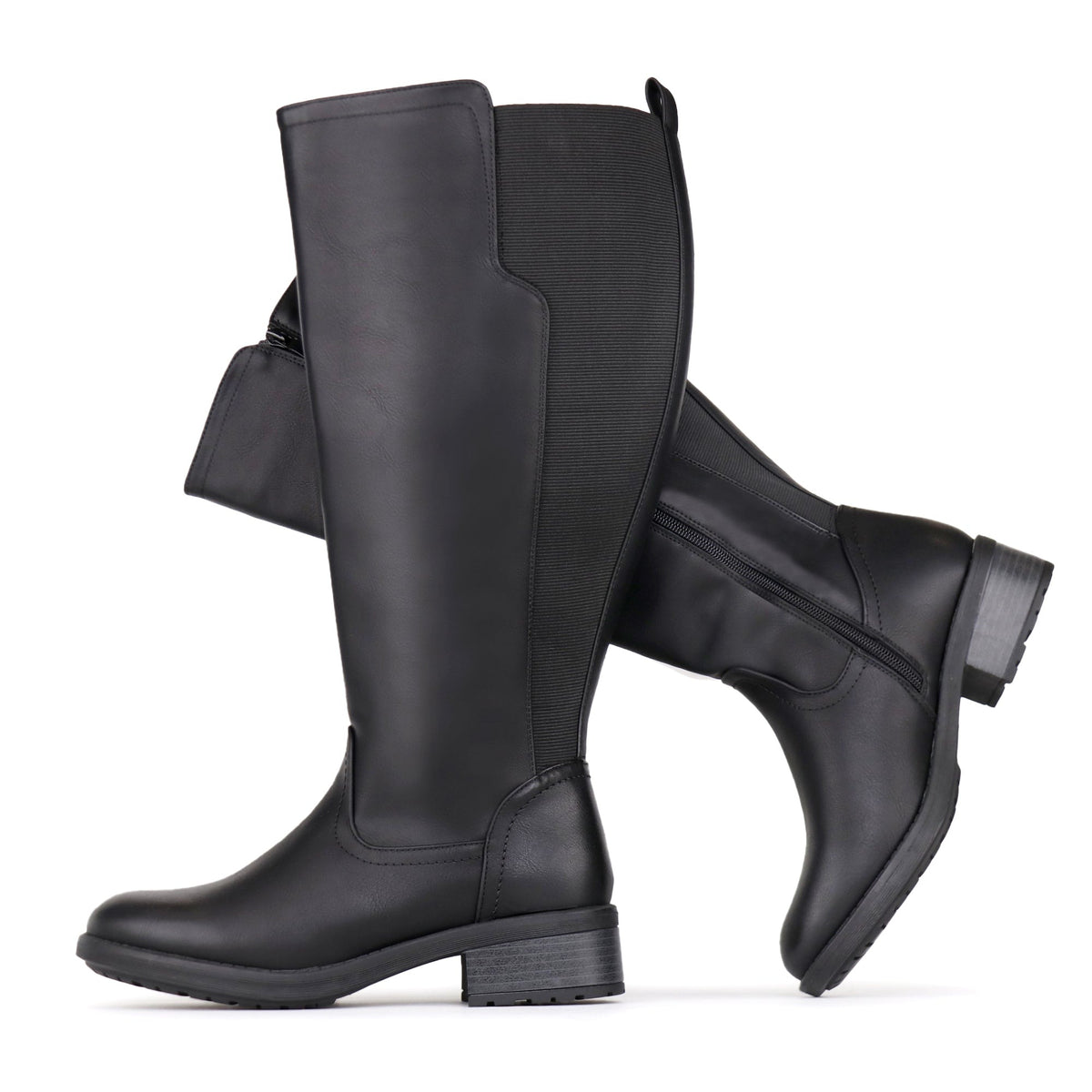 Women's Extra Wide Calf Riding Boots in black – view 6