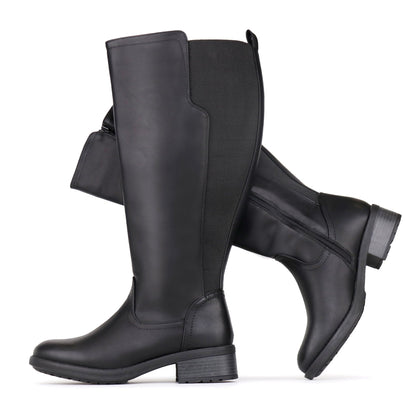 Women's Extra Wide Calf Riding Boots in black – view 6