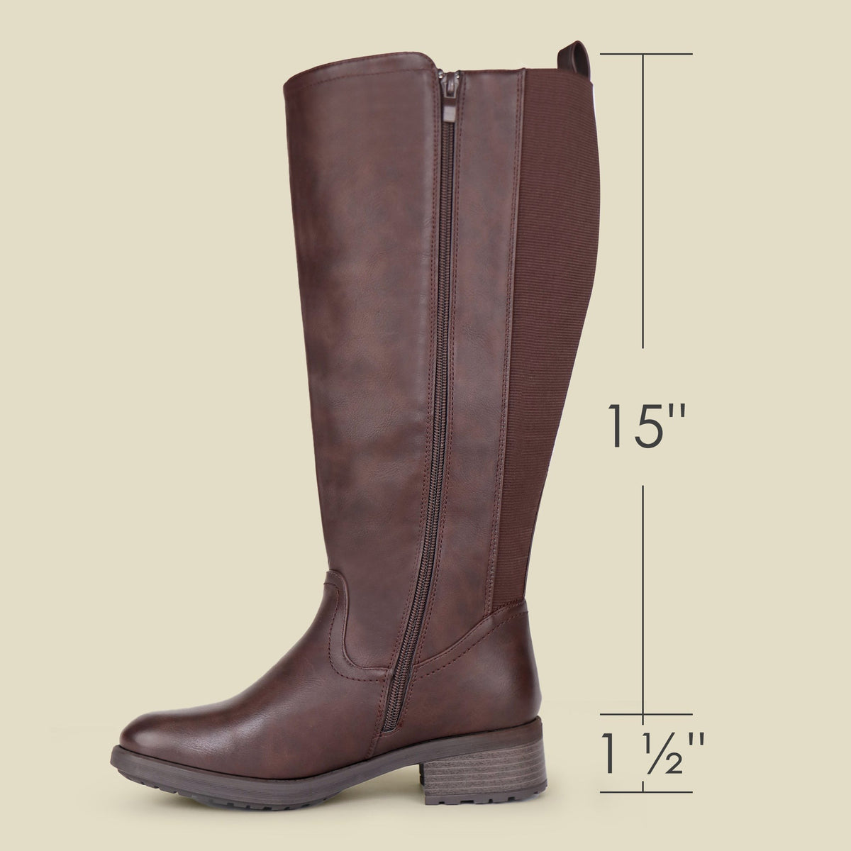 Women's Extra Wide Calf Riding Boots in dark brown – view 4