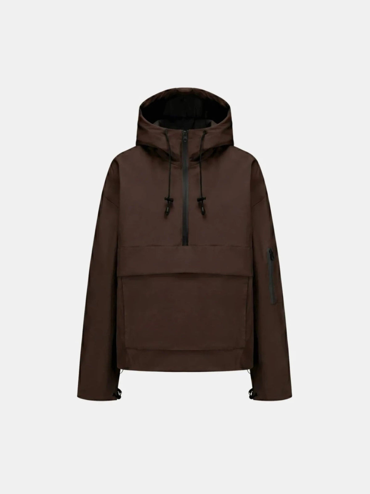 Women's Fleece Lined Waterproof Hooded Jacket in mocha brown – front view