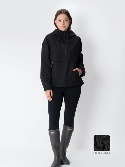Women's Fleece Lined Waterproof Hooded Jacket in mocha brown – view 3