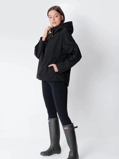 Women's Fleece Lined Waterproof Hooded Jacket in mocha brown – view 5