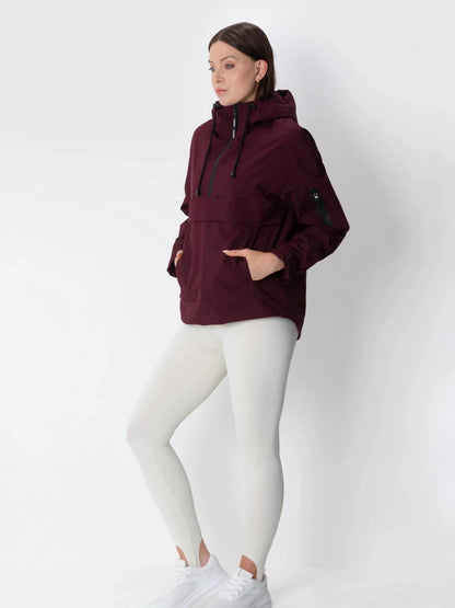Women's Fleece Lined Waterproof Hooded Jacket in mocha brown – view 6