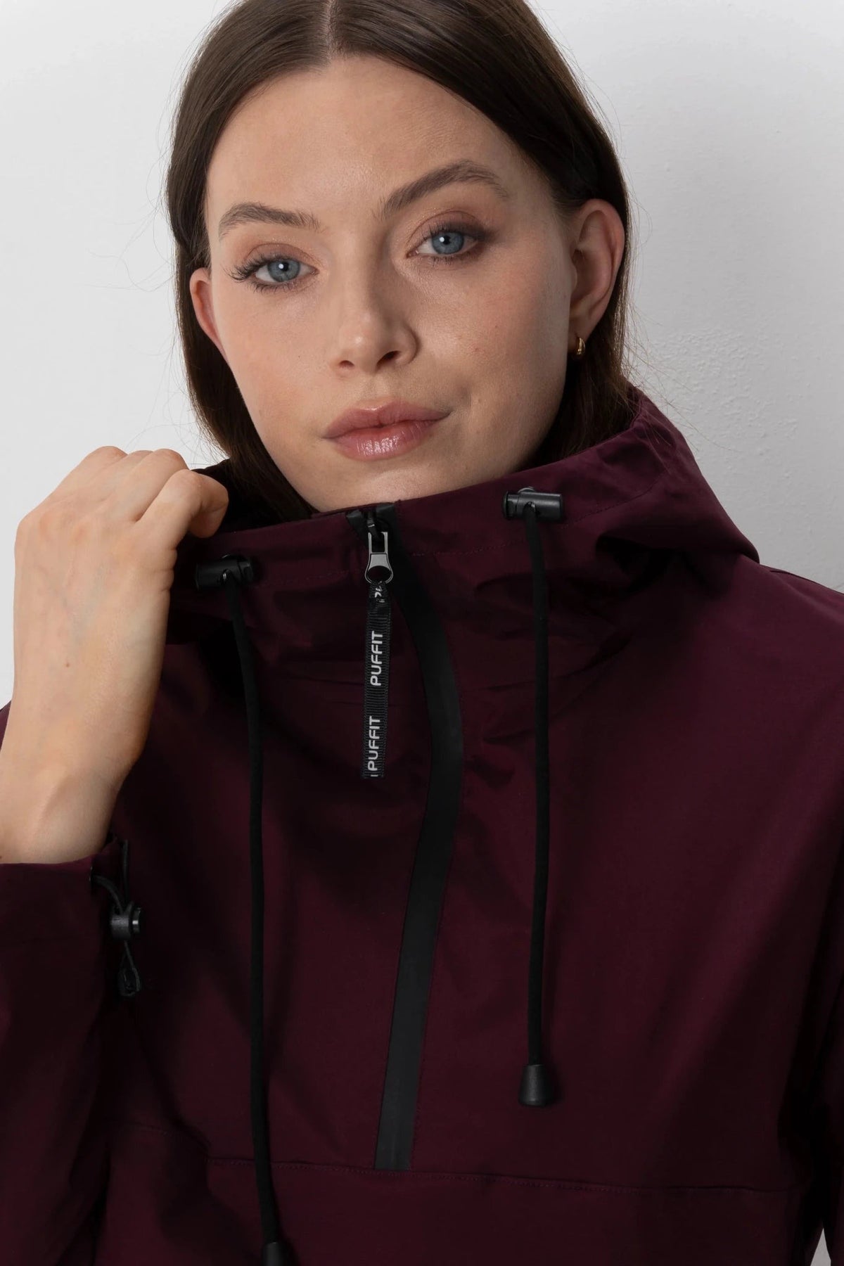 Women's Fleece Lined Waterproof Hooded Jacket in mocha brown – view 8
