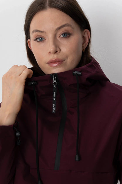 Women's Fleece Lined Waterproof Hooded Jacket in mocha brown – view 8