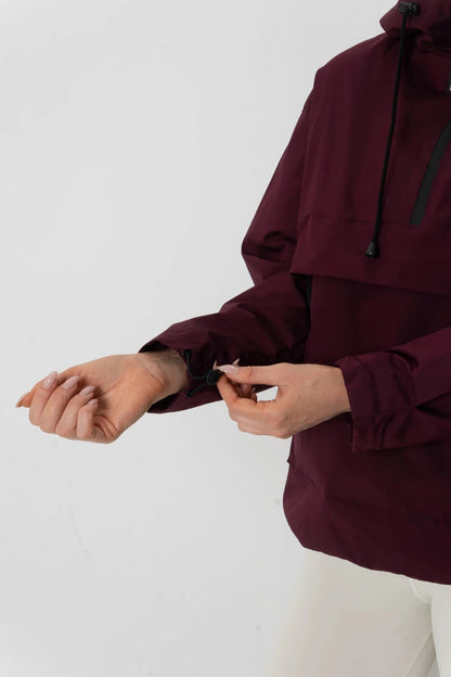 Women's Fleece Lined Waterproof Hooded Jacket in mocha brown – view 11