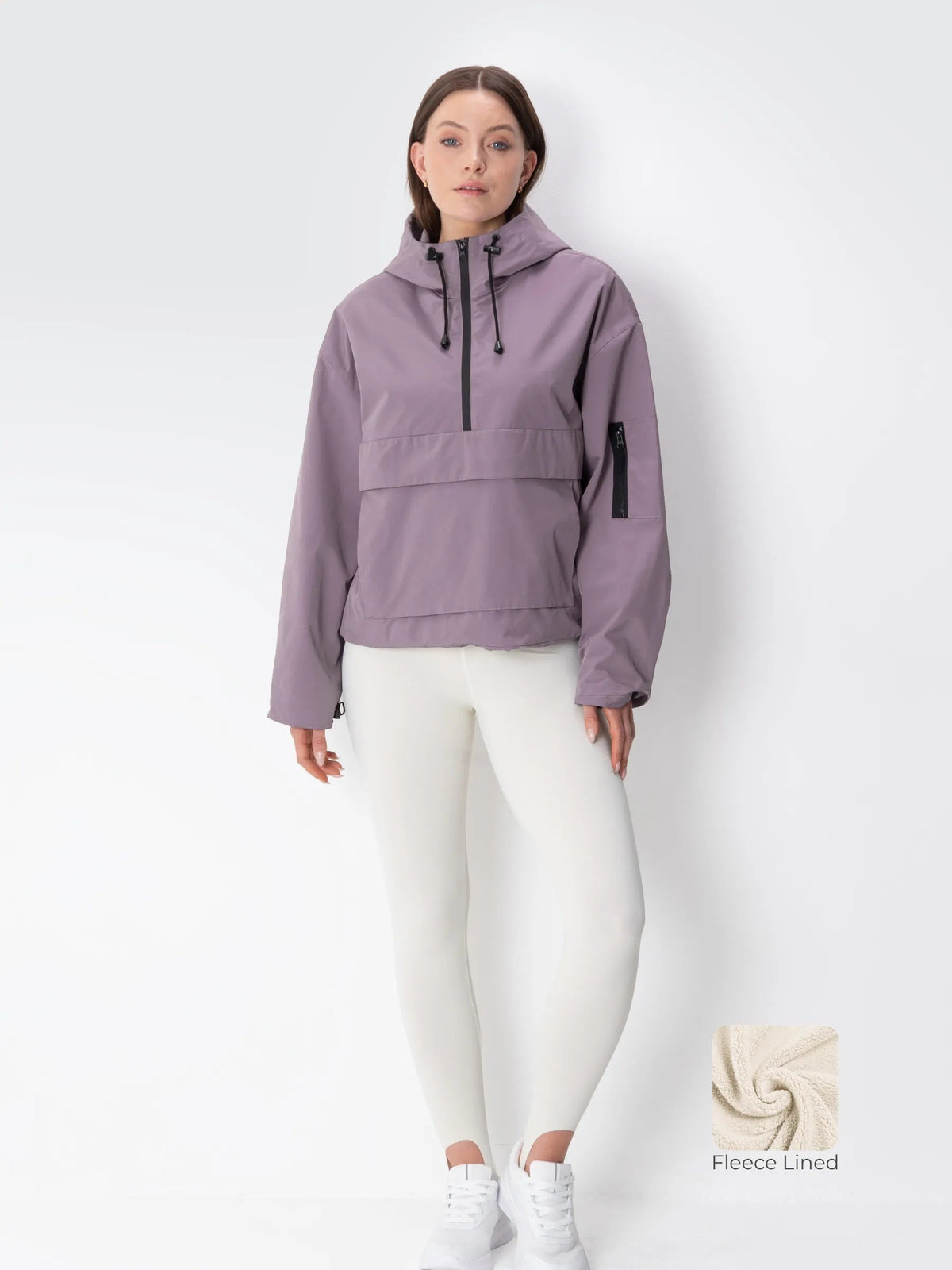 Women's Fleece Lined Waterproof Hooded Jacket in mocha brown – view 13