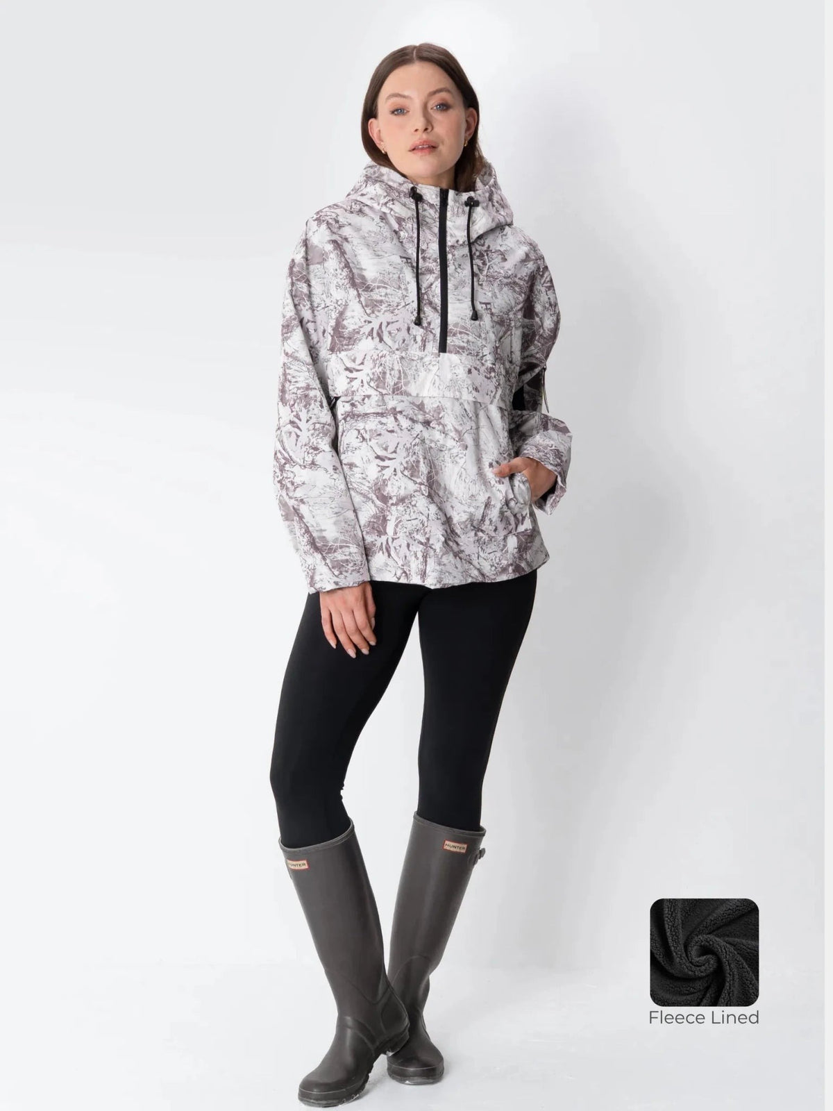 Women's Fleece Lined Waterproof Hooded Jacket in mocha brown – view 14