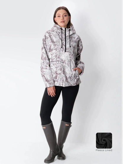 Women's Fleece Lined Waterproof Hooded Jacket in mocha brown – view 14