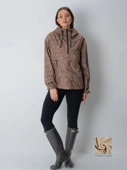 Women's Fleece Lined Waterproof Hooded Jacket in mocha brown – view 16