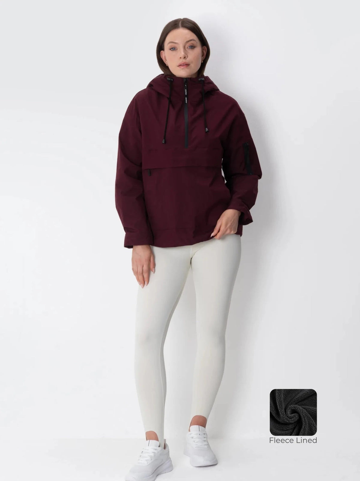 Women's Fleece Lined Waterproof Hooded Jacket in mocha brown – view 17
