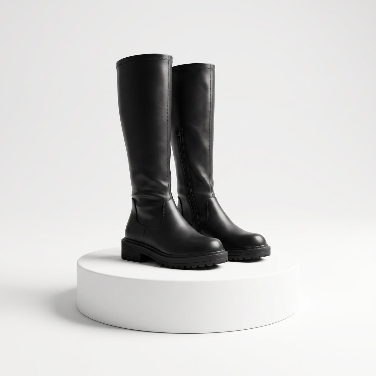 Women's Knee High Stretch Boots in black – view 5