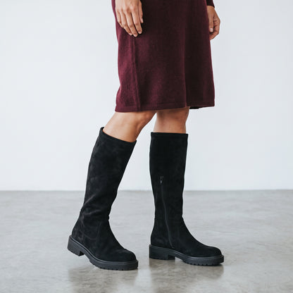 Women's Knee High Stretch Boots in black – view 2