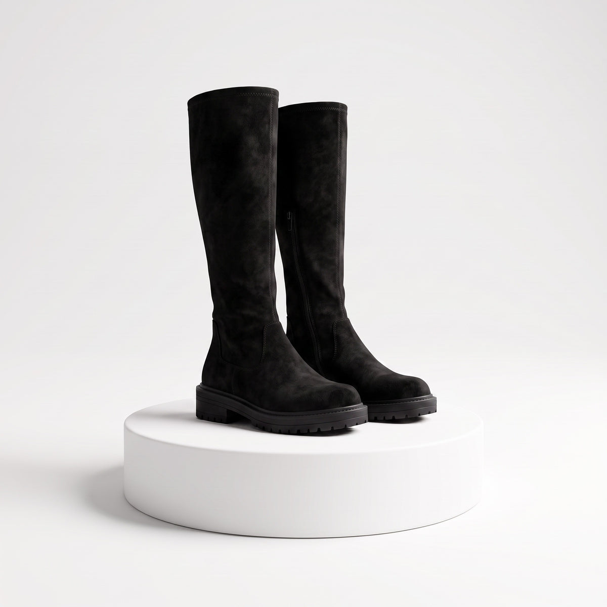 Women's Knee High Stretch Boots in black – view 4