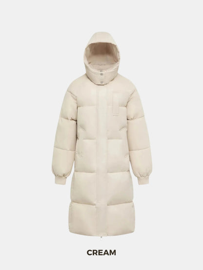 Women's Long Faux Fur Lined Hooded Puffer Coat in black – view 27