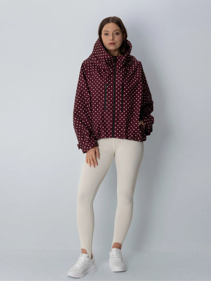 Women's Oversized Faux Fur Padded Waterproof Rain Jacket in mocha brown – view 13
