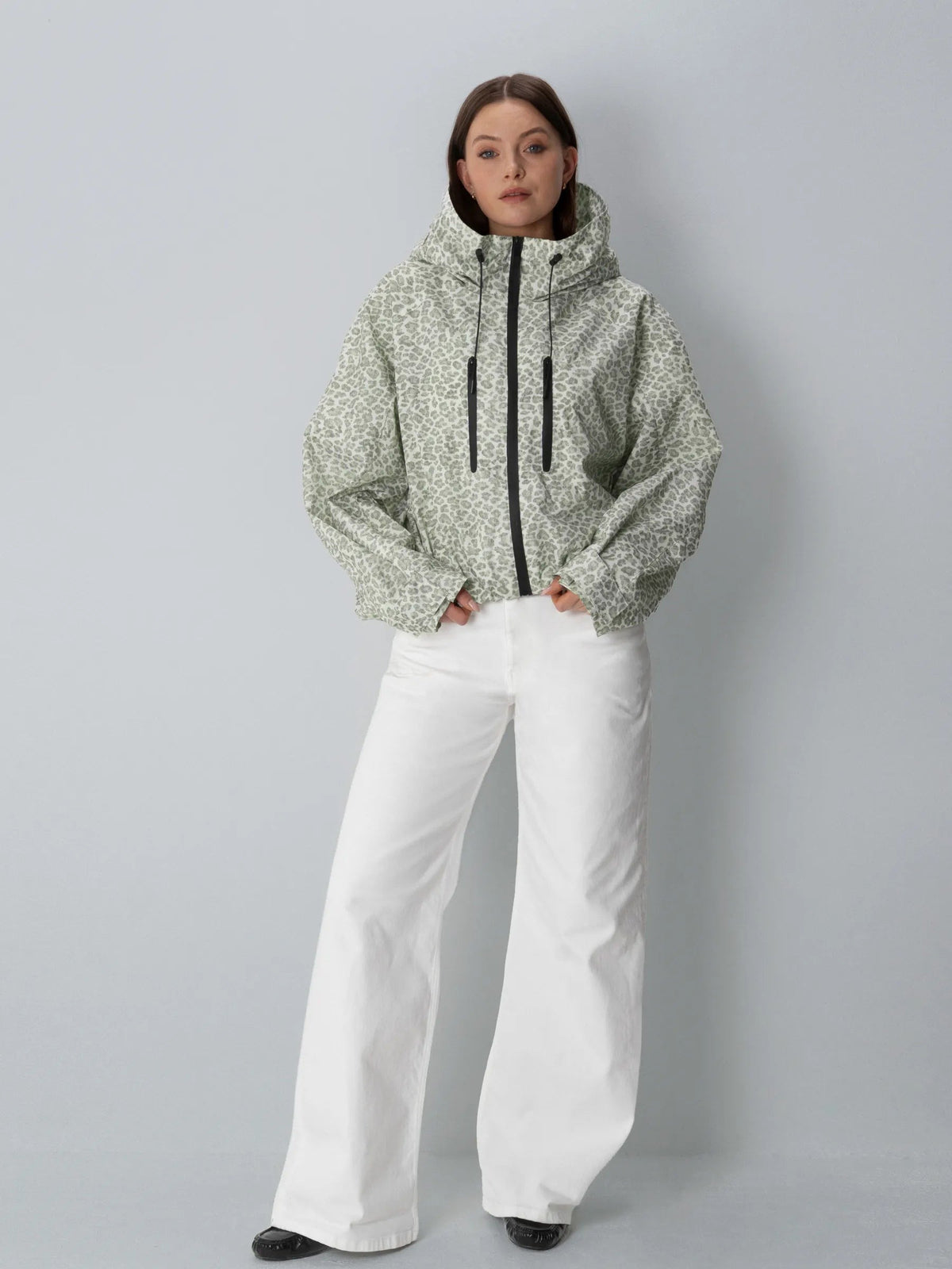 Women's Oversized Faux Fur Padded Waterproof Rain Jacket in mocha brown – view 17