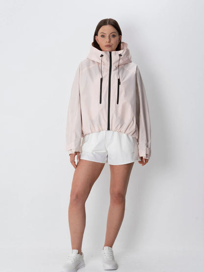 Women's Oversized Fleece Lined Waterproof Rain Jacket in mocha brown – view 27