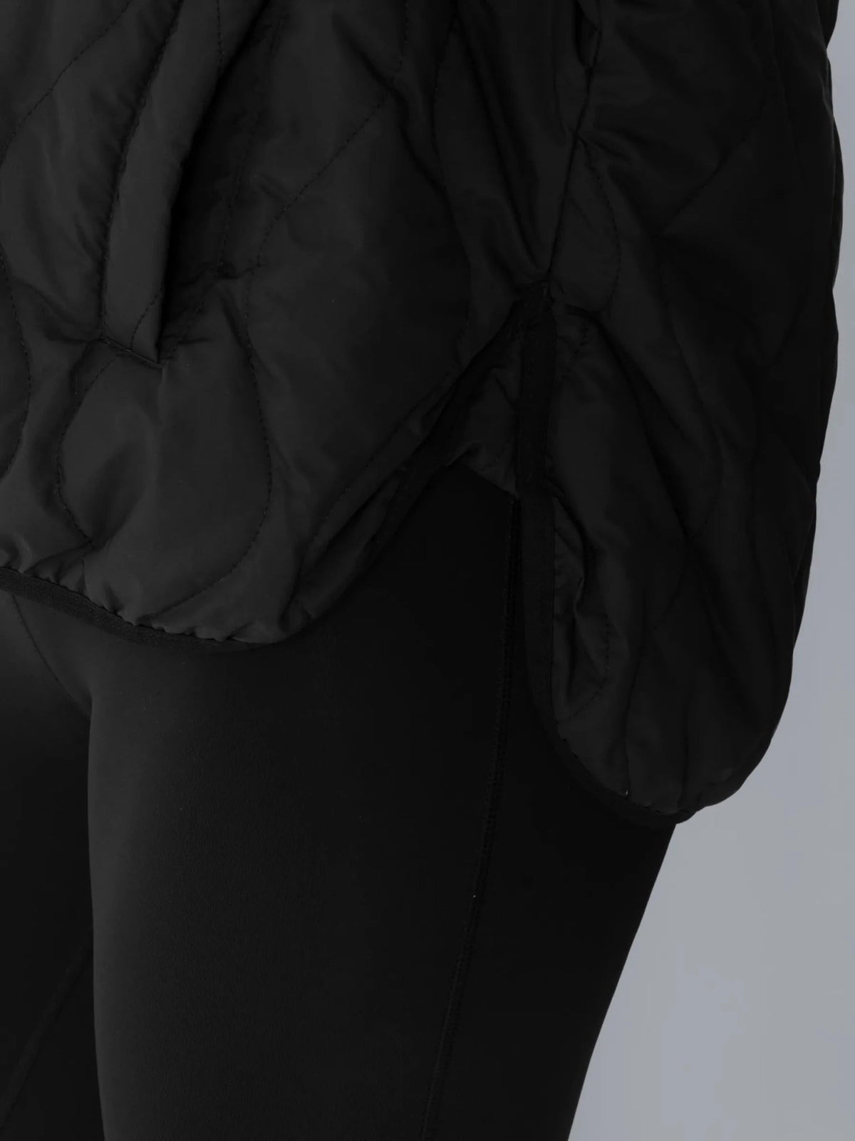 Women's Packable Quilted Puffer Hoodie in black – view 8