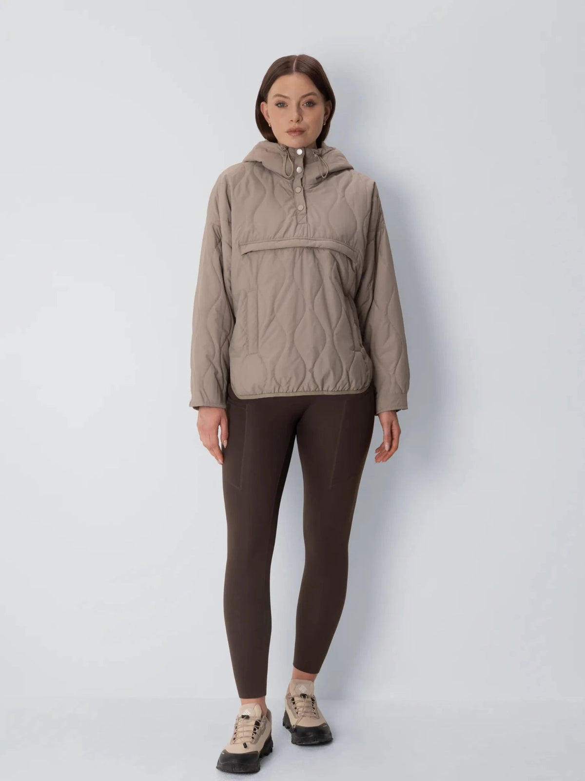 Women's Packable Quilted Puffer Hoodie in black – view 11