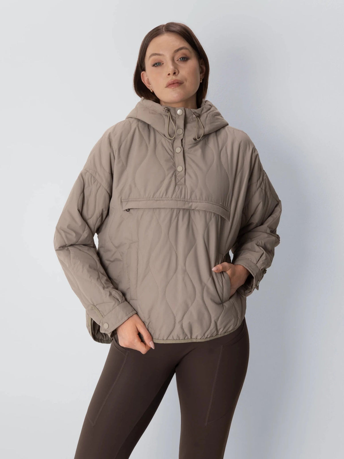 Women's Packable Quilted Puffer Hoodie in black – view 13