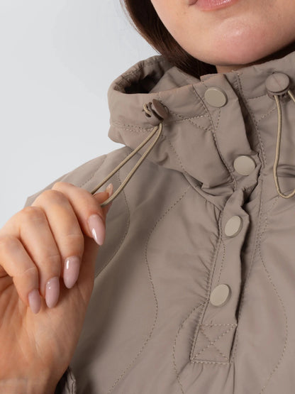 Women's Packable Quilted Puffer Hoodie in black – view 14
