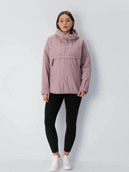 Women's Packable Quilted Puffer Hoodie in black – view 16