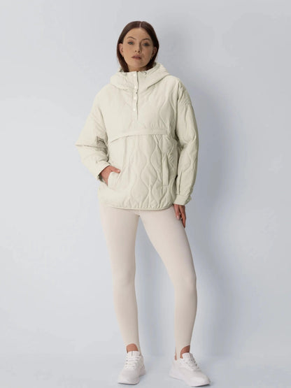 Women's Packable Quilted Puffer Hoodie in black – view 17