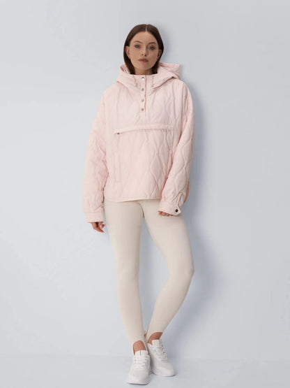 Women's Packable Quilted Puffer Hoodie in black – view 18