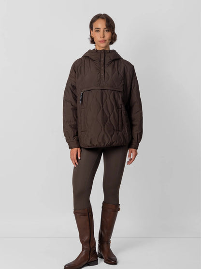 Women's Packable Quilted Puffer Hoodie in black – view 21