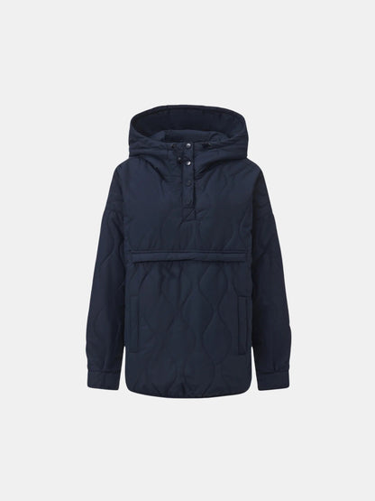 Women's Packable Quilted Puffer Hoodie in black – view 22