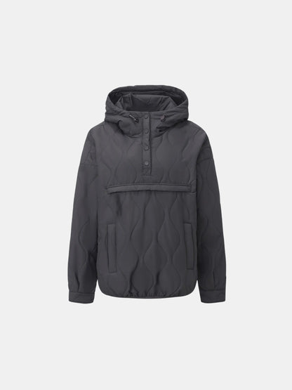 Women's Packable Quilted Puffer Hoodie in black – view 24