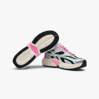 Women's Retro Chunky Trainers in black, mint green, pink, silver – view 2