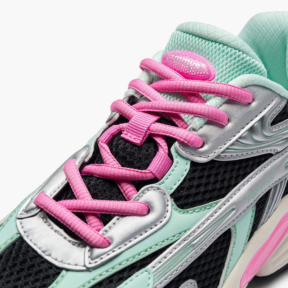 Women's Retro Chunky Trainers in black, mint green, pink, silver – view 4