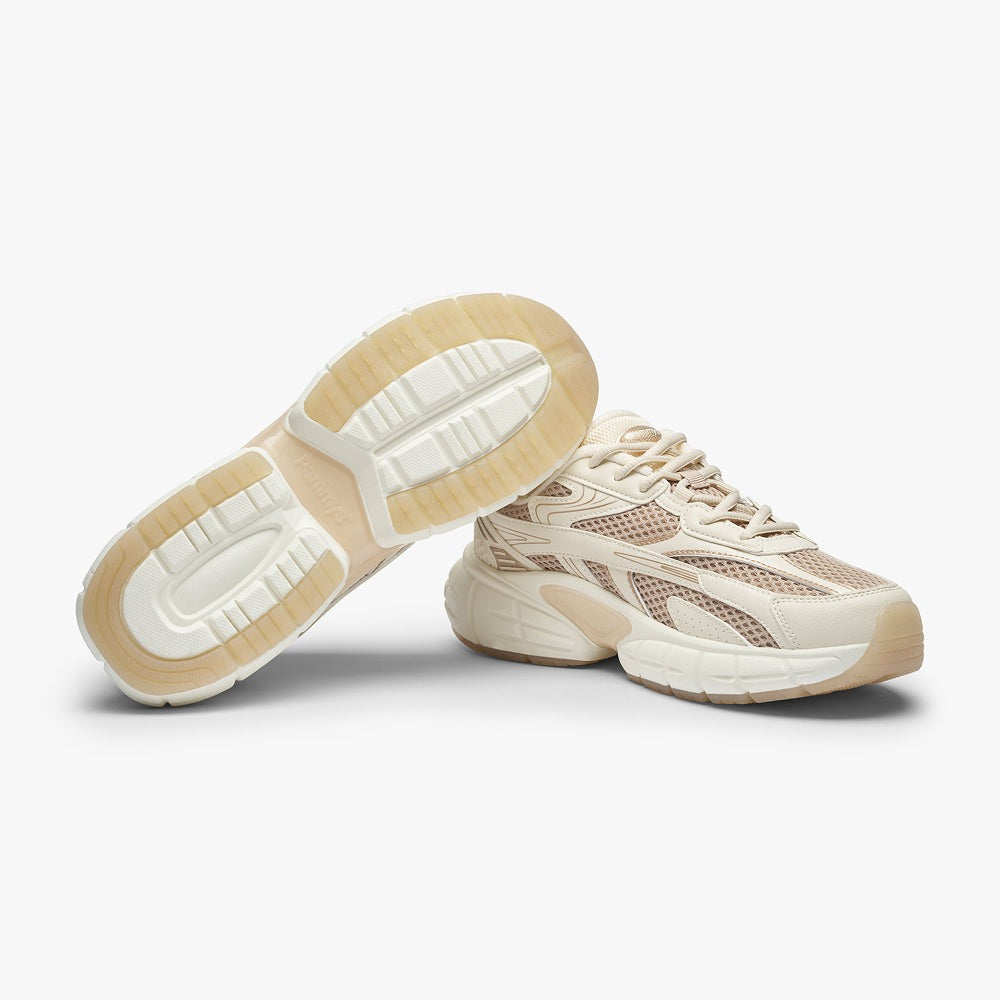 Women's Retro Chunky Trainers in cream, blush pink – view 3