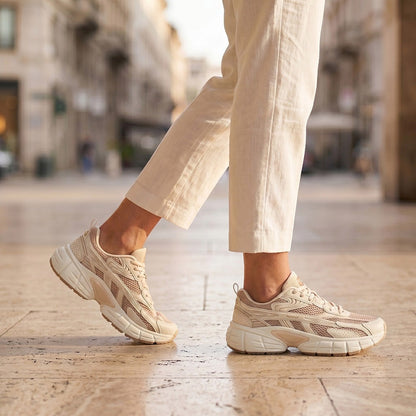 Women's Retro Chunky Trainers in cream, blush pink – view 5