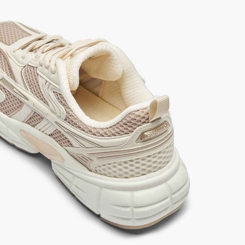 Women's Retro Chunky Trainers in cream, blush pink – view 6