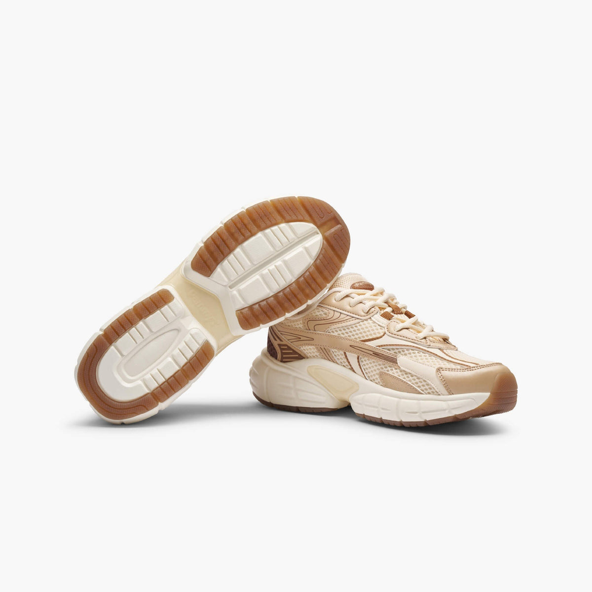 Women's Retro Chunky Trainers in cream, bronze – view 2