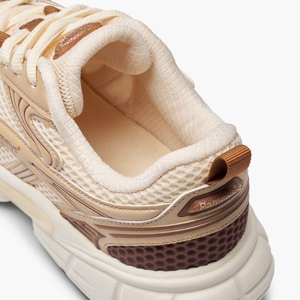 Women's Retro Chunky Trainers in cream, bronze – view 8