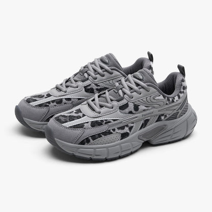 Women's Retro Chunky Trainers in grey, leopard print – view 2