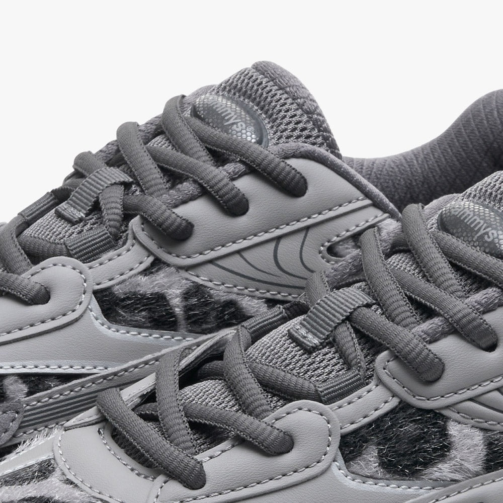 Women's Retro Chunky Trainers in grey, leopard print – view 6